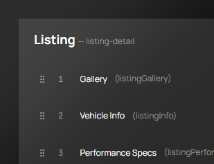 The UI of Affini CMS.